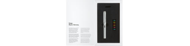 Stilou safari LAMY all white multicoloured rings scriere Fina