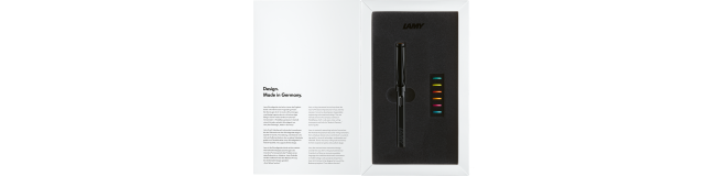 Stilou safari LAMY all black multicoloured rings scriere Medie